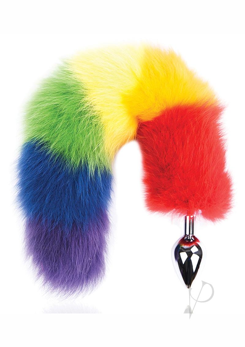 Rainbow Foxy Tail Pleasure Stainless Steel Plug