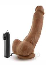 Coverboy The Boxer Vibrating Dildo with Balls with Wired Remote Control 9in - Caramel