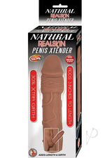 Natural Realskin Penis Xtender Vibrating Penis Extender - Chocolate