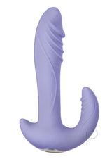 Infinitt Rotating Dual Massager Silicone Rechargeable Vibrator - Purple