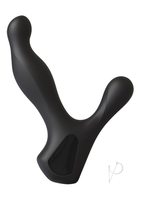 OptiMALE Rimming P-Massager Rechargeable Silicone Vibrating and Rotating Prostate Stimulator - Black