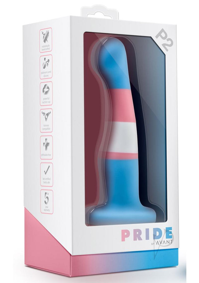 Avant Pride P2 True Blue Silicone Dildo 6in - Multicolor