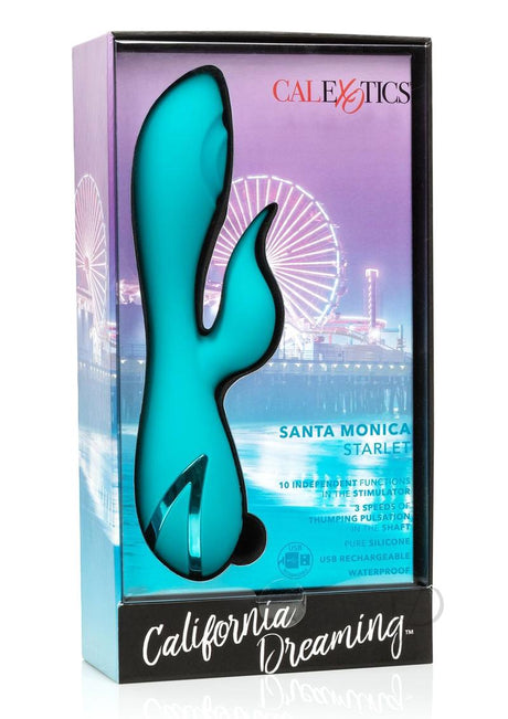 California Dreaming Santa Monica Starlet Rechargeable Silicone Thumping Vibrator - Blue