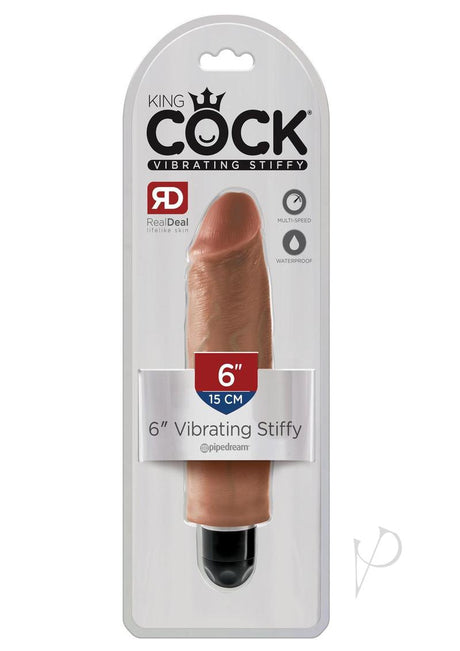 King Cock Vibrating Stiffy Dildo 6in - Caramel