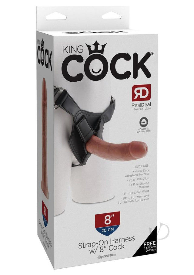 King Cock Strap on Harness with Dildo 8in - Caramel