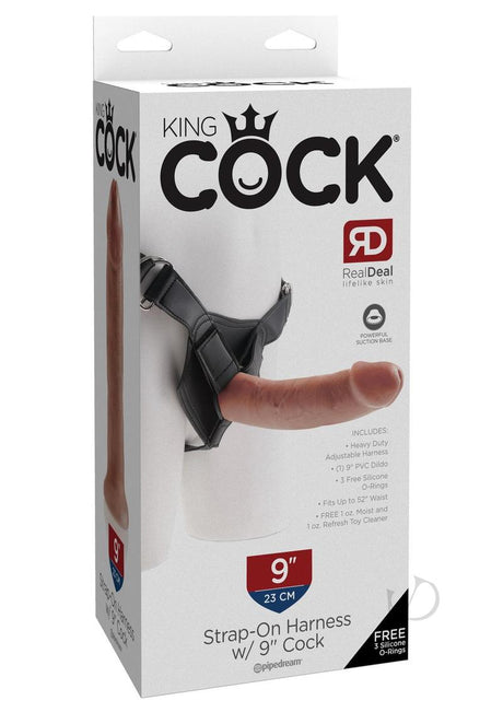 King Cock Strap on Harness with Dildo 9in - Caramel