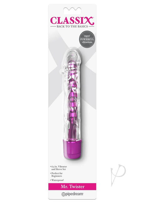 Classix Mr. Twister Vibrator with Sleeve Set - Pink