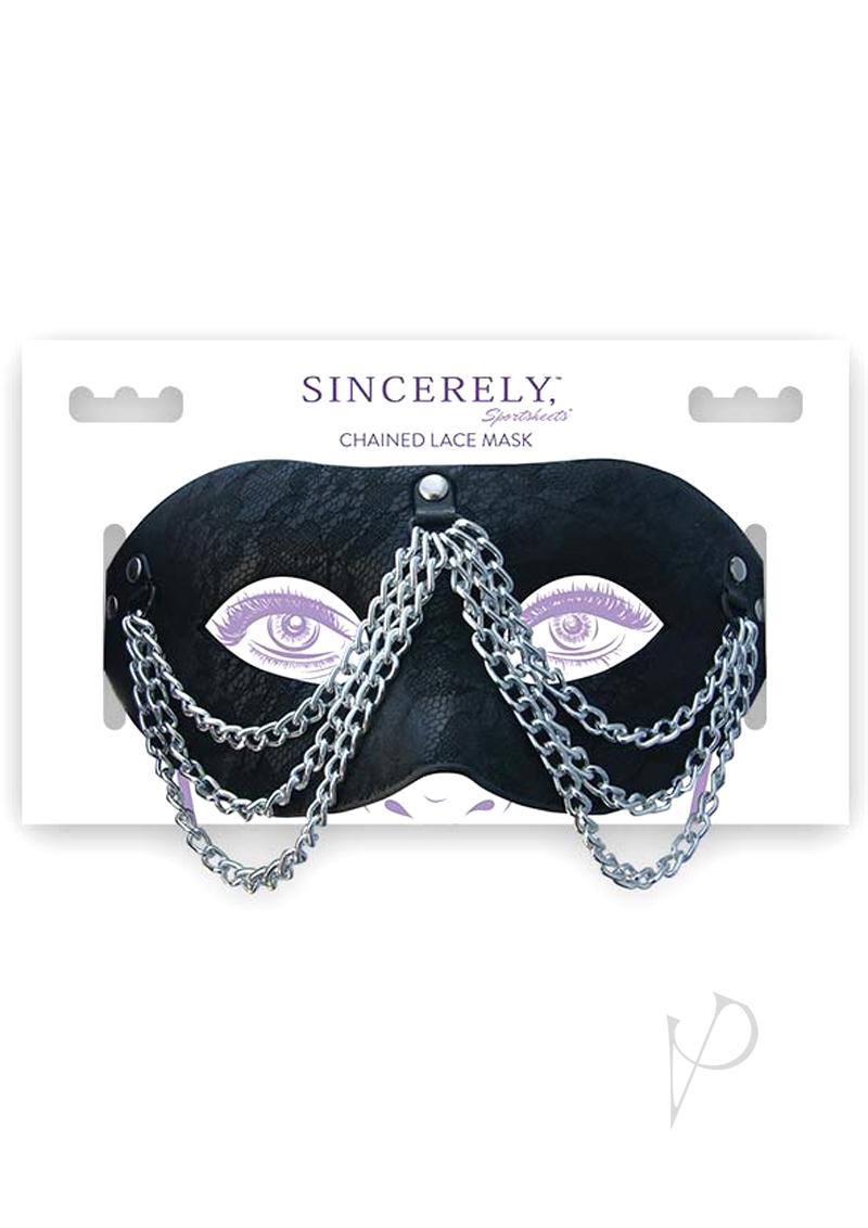 Sincerely Chained Lace Mask - Black