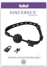 Sincerely Locking Lace Ball Gag Silicone Black