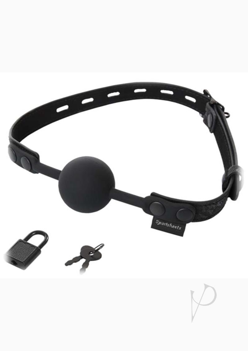 Sincerely Locking Lace Ball Gag Silicone Black