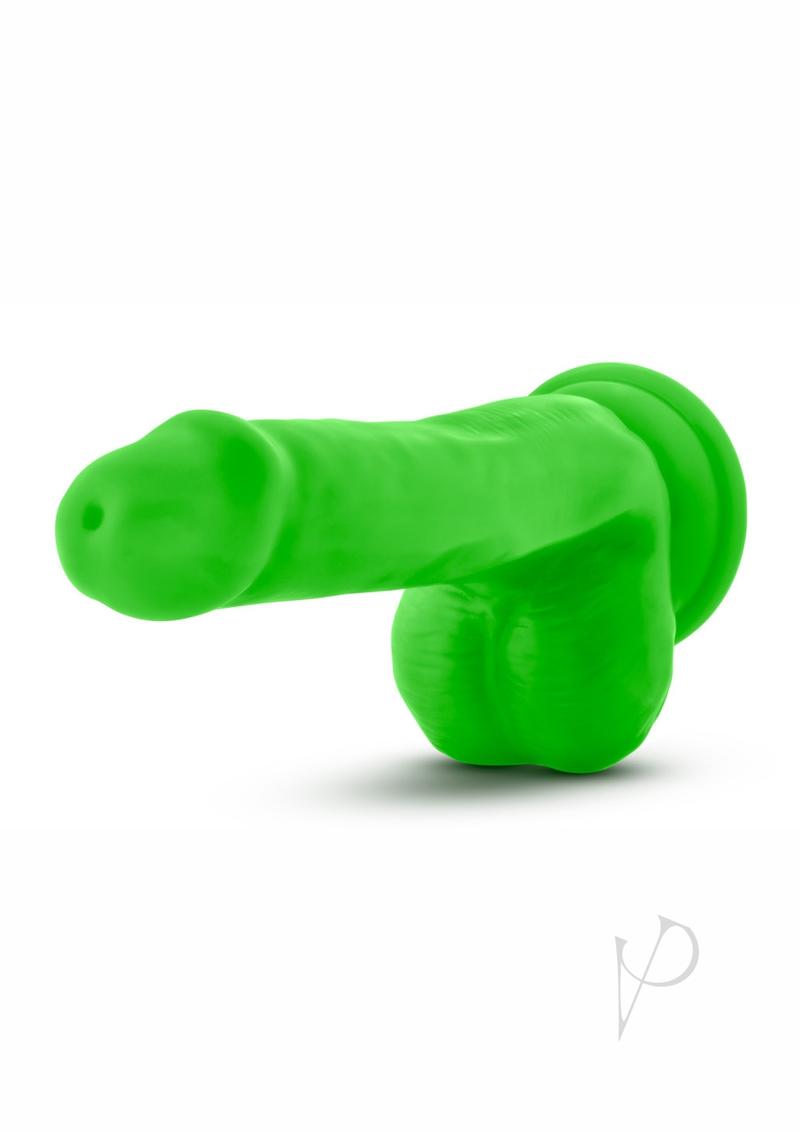 Neo Dual Density Dildo with Balls 6in - Neon Green