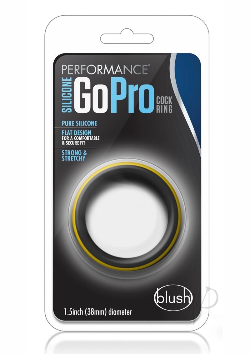 Performance Silicone Go Pro Cock Ring - Black/Gold