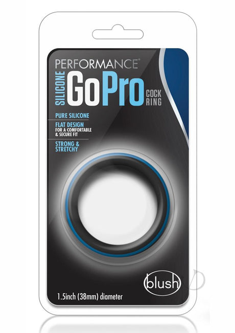 Performance Silicone Go Pro Cock Ring - Black/Blue