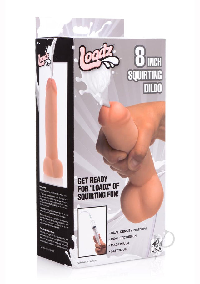 Loadz Dual Density Squirting Dildo - 8in - Vanilla