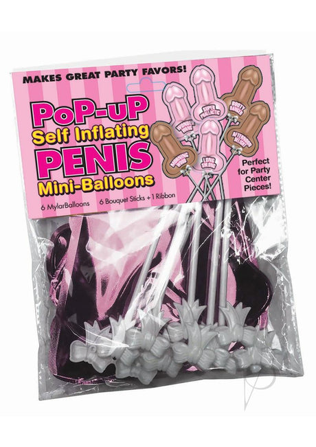 Little Genie Pop-Up Self Inflating Penis Mini-Balloons (6 per pack)
