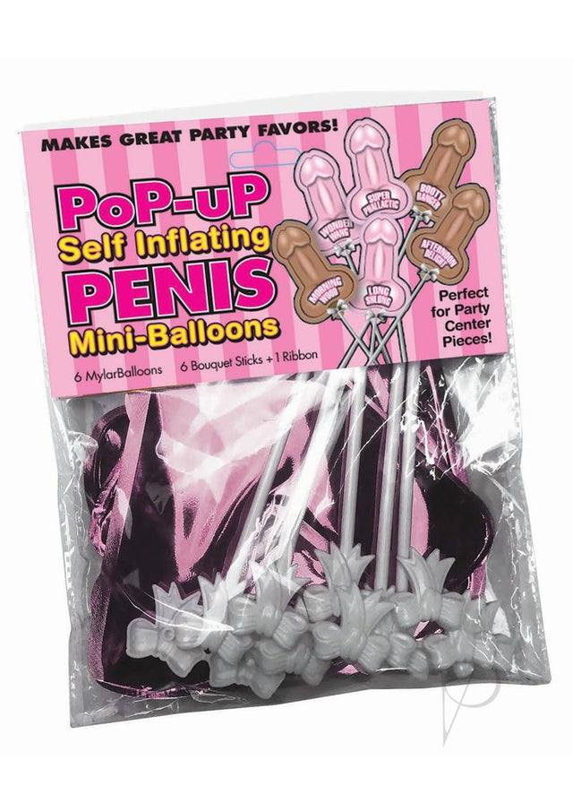 Little Genie Pop-Up Self Inflating Penis Mini-Balloons (6 per pack)