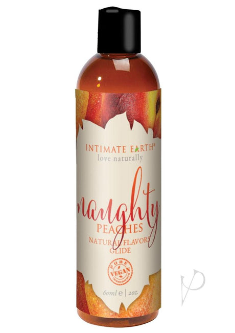 Intimate Earth Natural Flavors Glide Lubricant Naughty Peaches 2oz