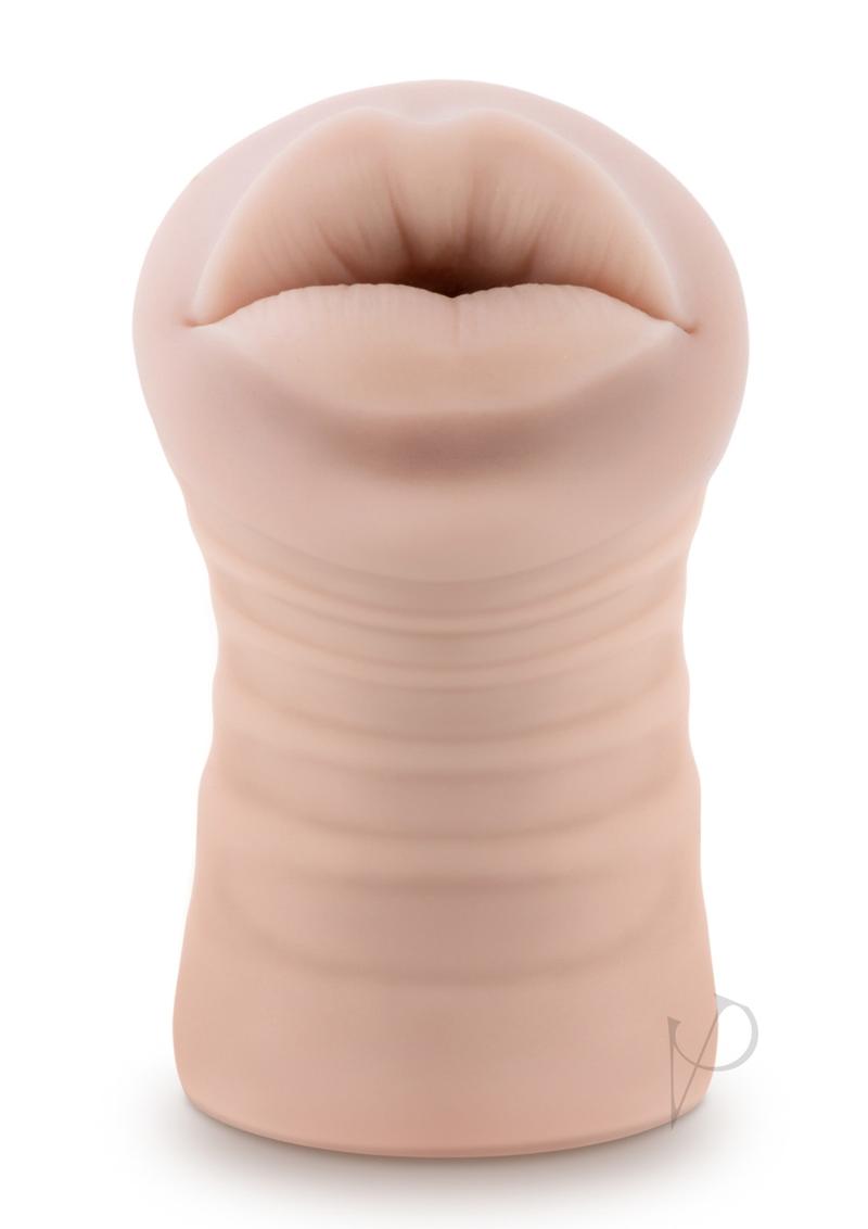 M for Men Angie Vibrating Masturbator with Bullet - Mouth - Vanilla