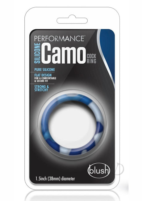 Performance Silicone Camo Cock Ring - Blue Camouflage