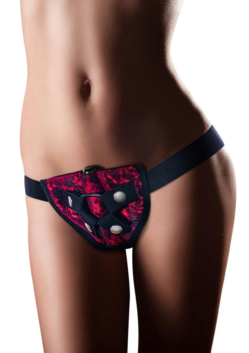 Temptasia Lovelace Harness with Bullet - Red