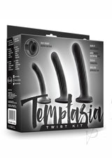 Temptasia Twist Silicone Dildo Kit (Set of 3) - Black