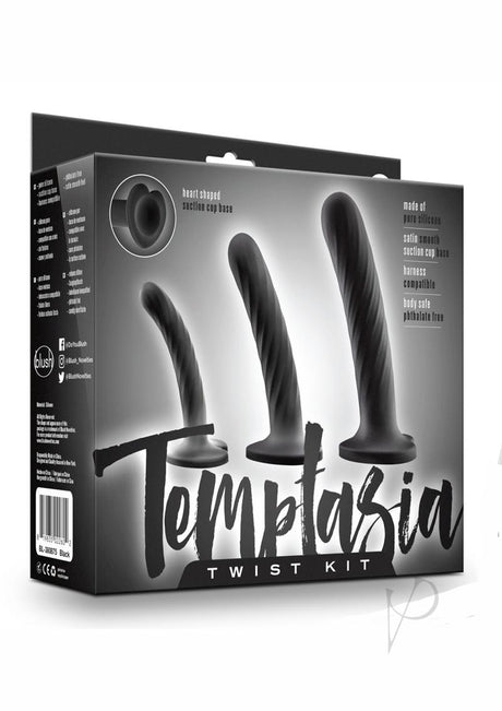 Temptasia Twist Silicone Dildo Kit (Set of 3) - Black