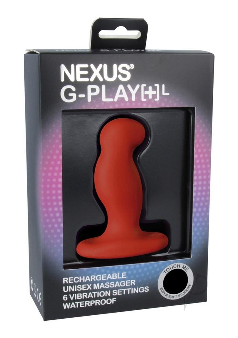 Nexus G-Play+L Rechargeable Silicone G-Spot and P-Spot Vibrator - Large - Red