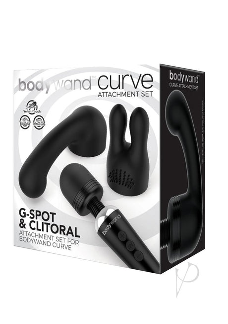 Bodywand Curve Silicone G-Spot and Clitoral Attachment Set - Black