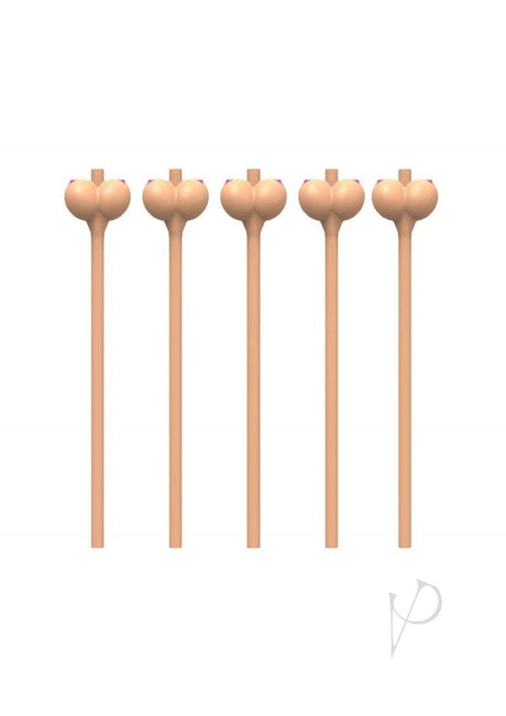 Boobylicious Boobie Party Straws Tan 6 Per Pack