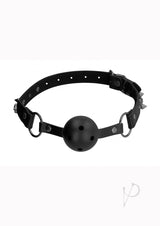 Ouch! Skulls and Bones Breathable Ball Gag Leather - Black