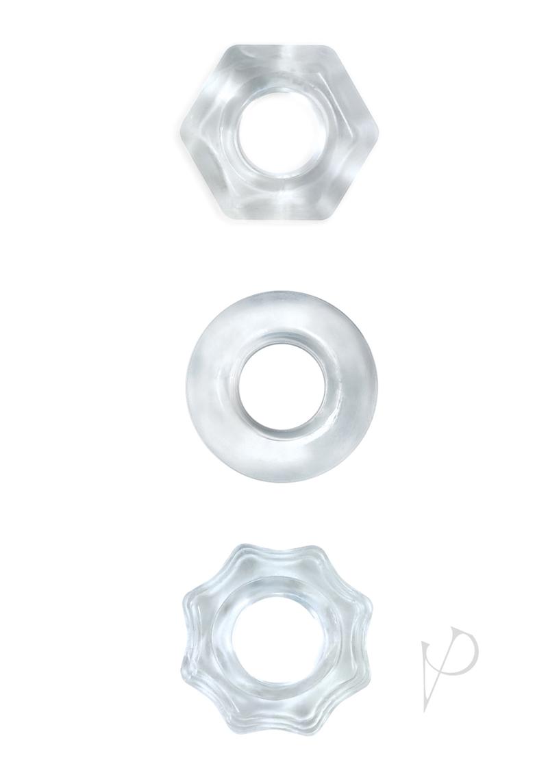 Renegade Chubbies Super Stretchable Cock Rings( Set of 3) - Clear