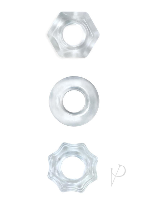 Renegade Chubbies Super Stretchable Cock Rings( Set of 3) - Clear