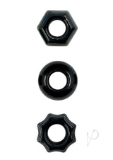 Renegade Chubbies Super Stretchable Cock Rings (Set of 3) - Black