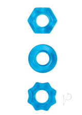 Renegade Chubbies Super Stretchable Cock Rings (Set of 3) - Blue