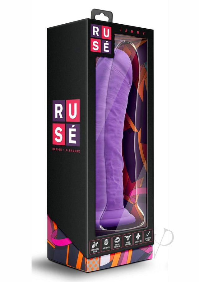 Ruse Jammy Silicone Dildo 8in - Purple