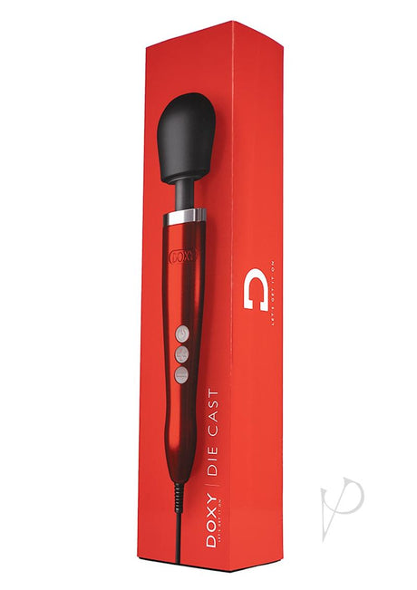 Doxy Die Cast Wand Metal Plug-In Vibrating Body Massager - Red