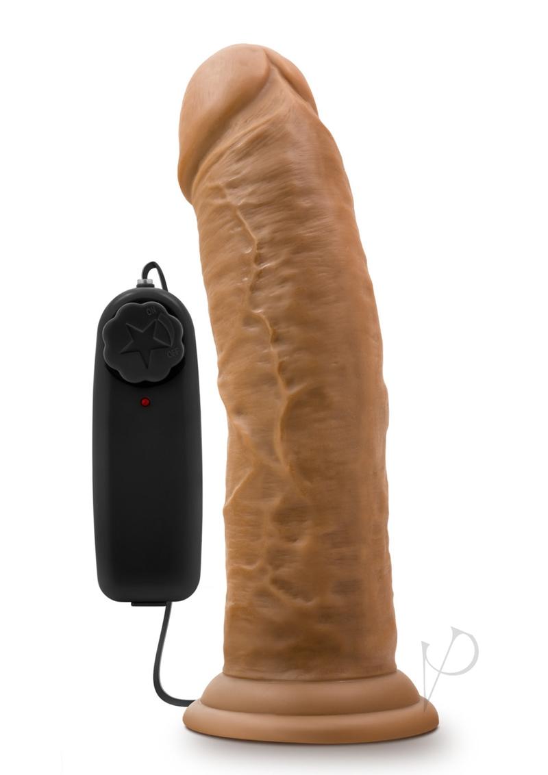 Dr. Skin Silver Collection Dr. Joe Vibrating Dildo with Wired Remote Control 8in - Caramel