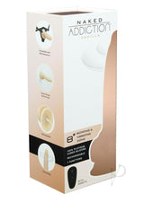 Naked Addiction Silicone Rechargeable Vibrating and Rotating Dildo 8in - Vanilla