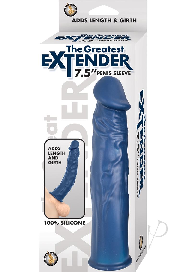 The Greatest Extender Silicone Penis Sleeve 7.5in - Blue