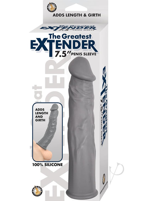 The Greatest Extender Silicone Penis Sleeve 7.5in - Gray