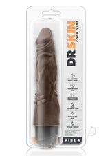 Dr. Skin Silver Collection Cock Vibe 4 Vibrating Dildo 8in - Chocolate