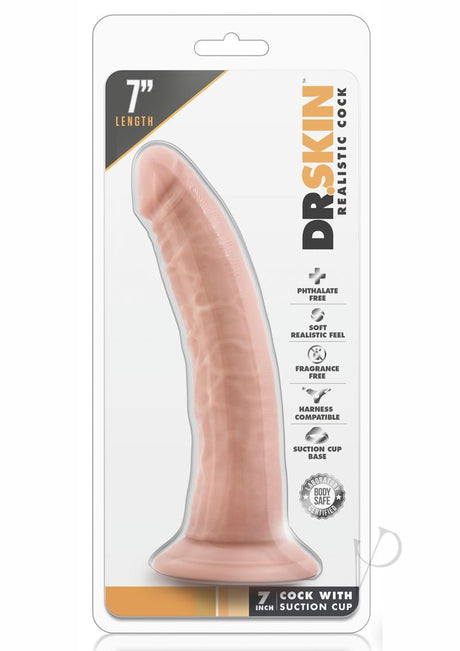 Dr. Skin Silver Collection Realistic Cock with Suction Cup Dildo 7in - Vanilla