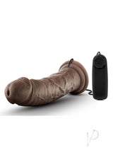 Dr. Skin Silver Collection Dr. Joe Vibrating Dildo with Wired Remote Control 8in - Chocolate