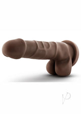 Dr. Skin Silver Collection Basic 7 Dildo with Balls 7.75in - Chocolate