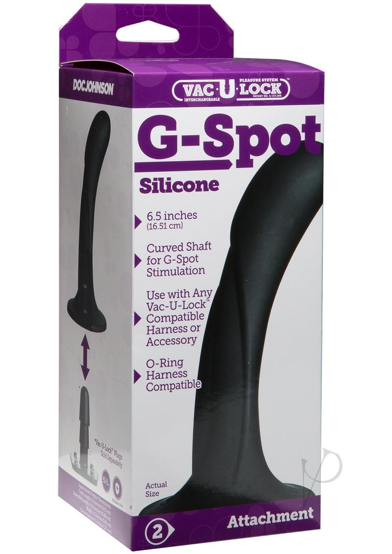 Vac-U-Lock G-Spot Silicone Dildo 6.5in - Black