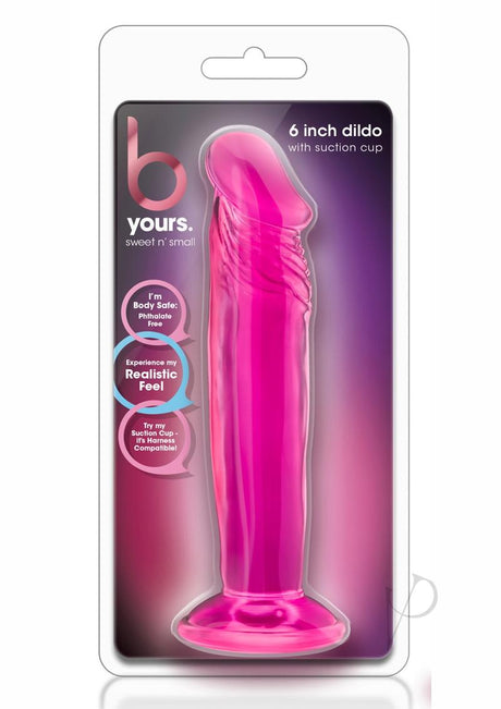 B Yours Sweet N' Small Dildo with Suction Cup 6in - Pink