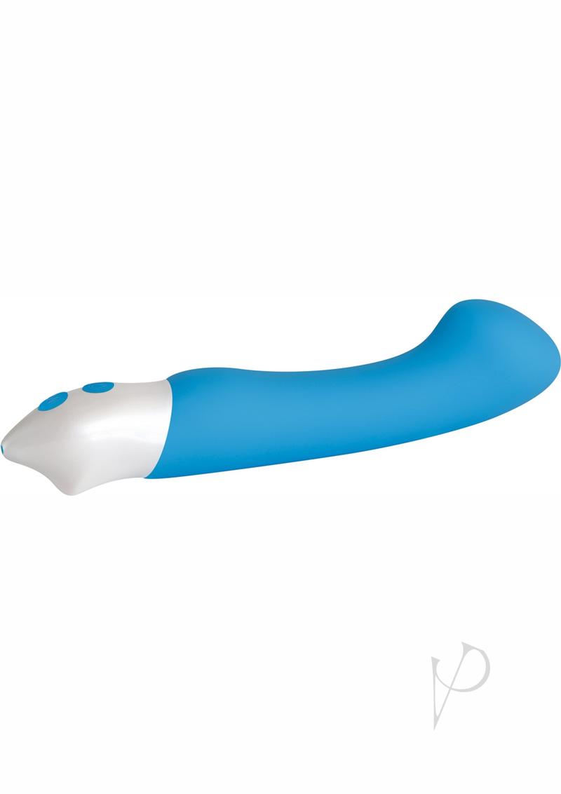 Tempest G Rechargeable Smooth Silicone G-Spot Vibrator - Blue and White