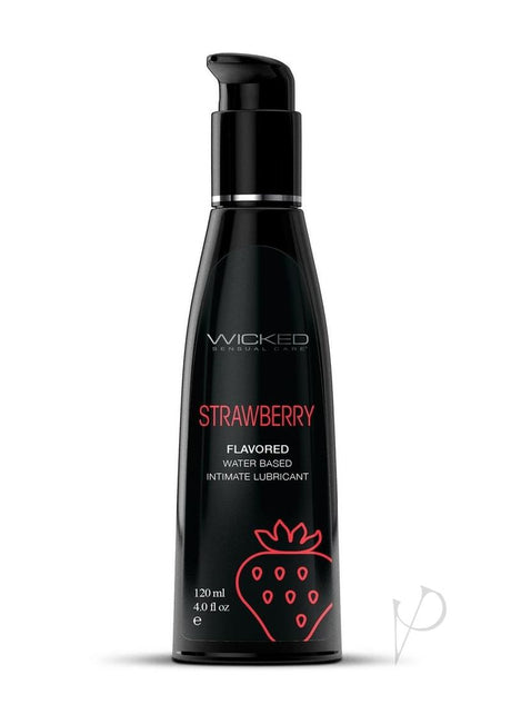 Wicked Aqua Water Based Flavored Lubricant Strawberry 4oz