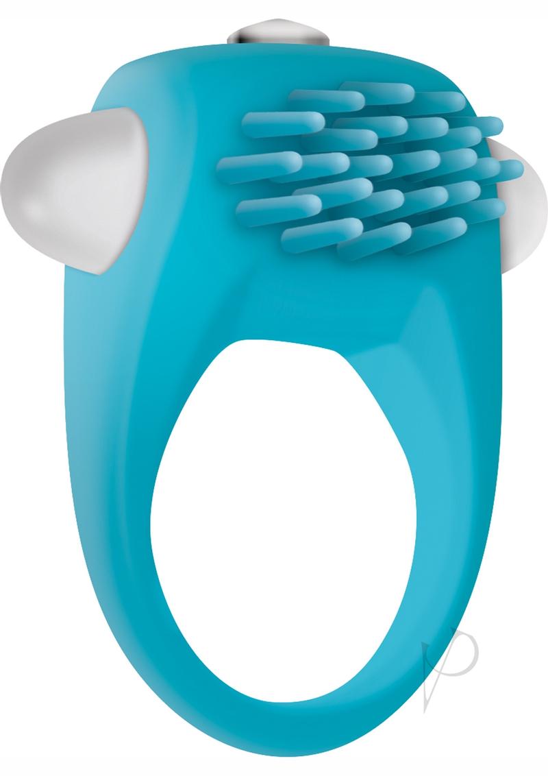 Zero Tolerance Teal Tickler Silicone Vibrating Cock Ring - Teal