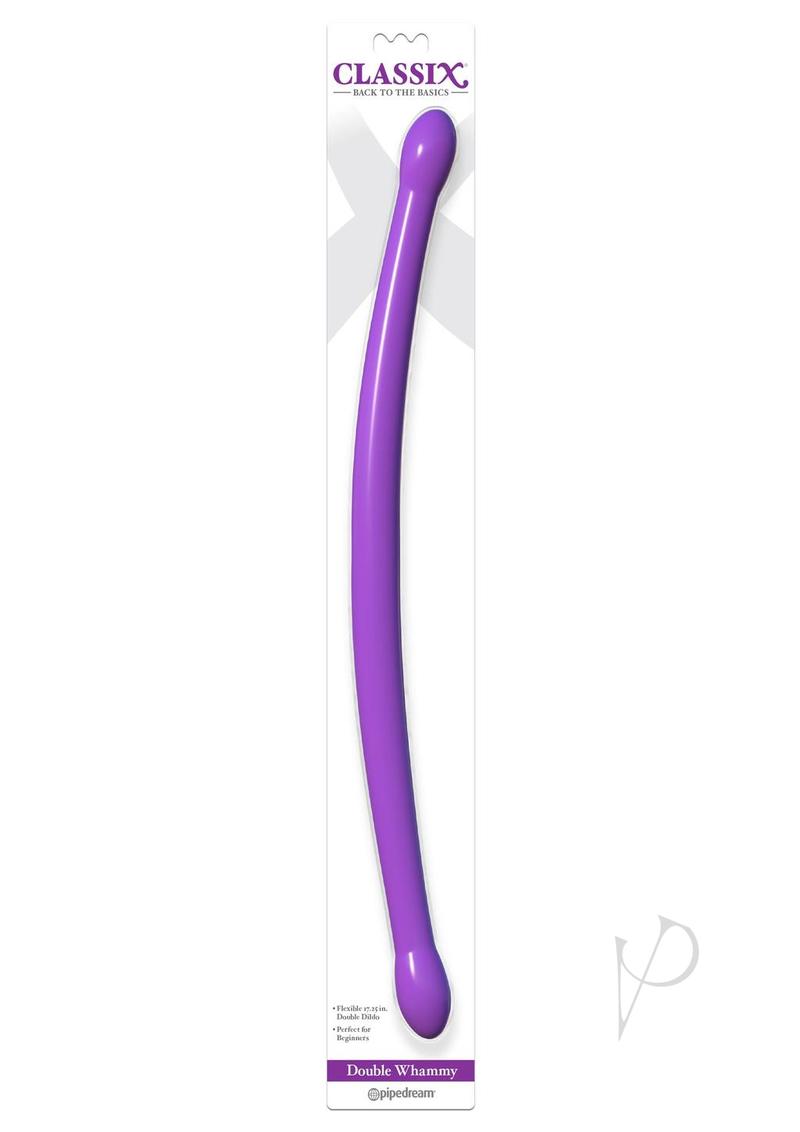 Classix Double Whammy Double Dildo 17.25in - Purple